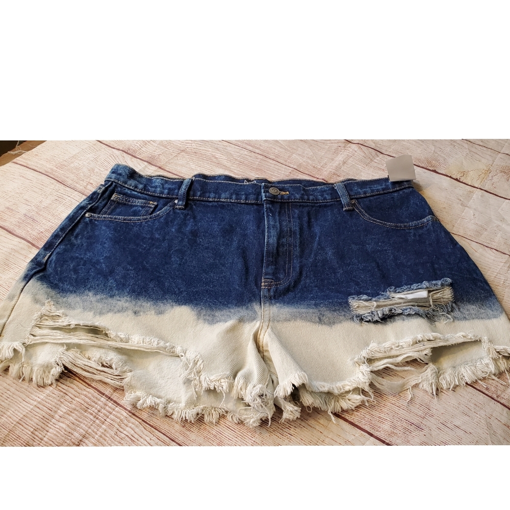 Women's NOBO High Rise Denim Acid Wash  Shorts